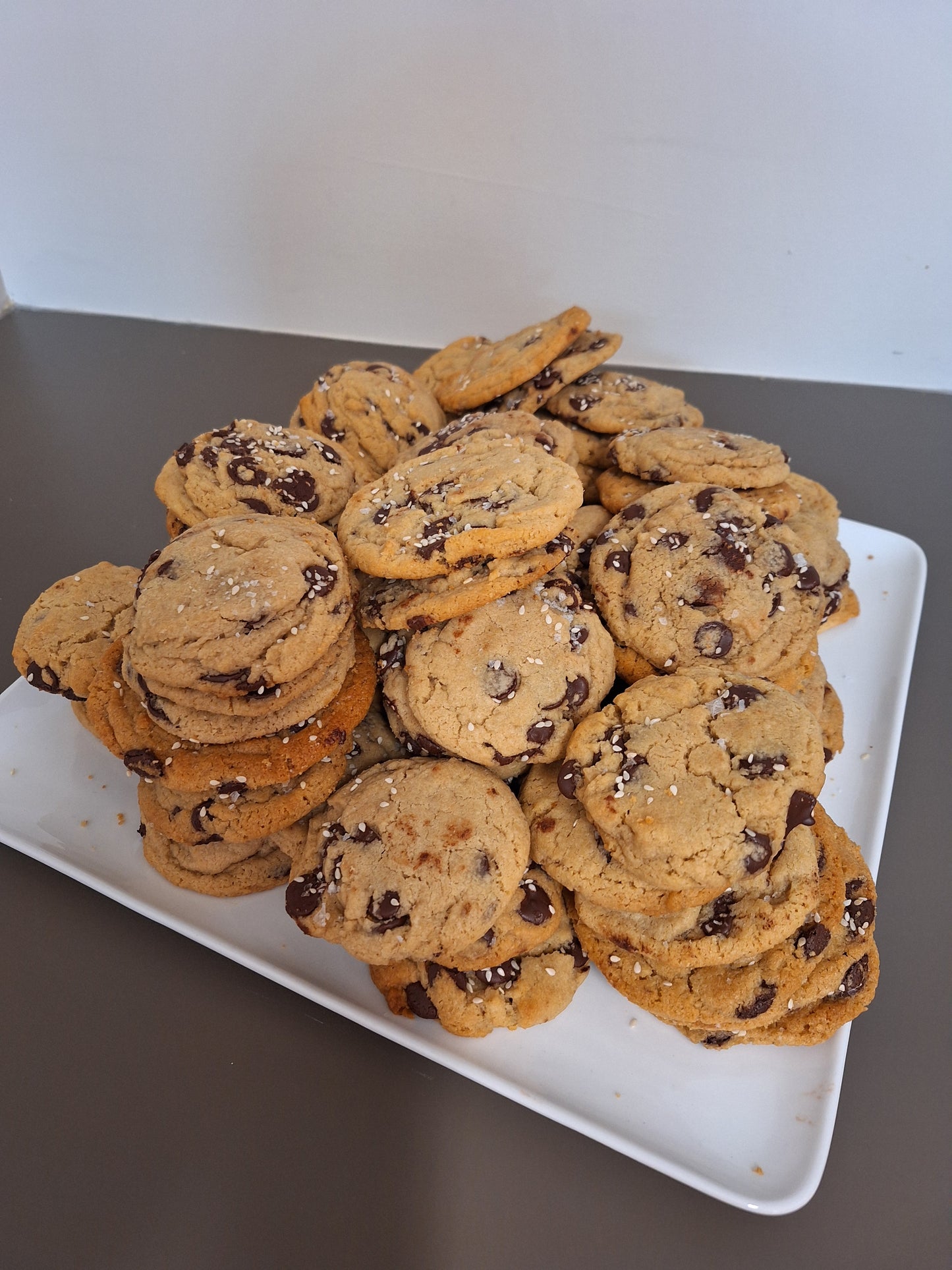 Chocolate Tahini Cookies with Flaky Sea Salt