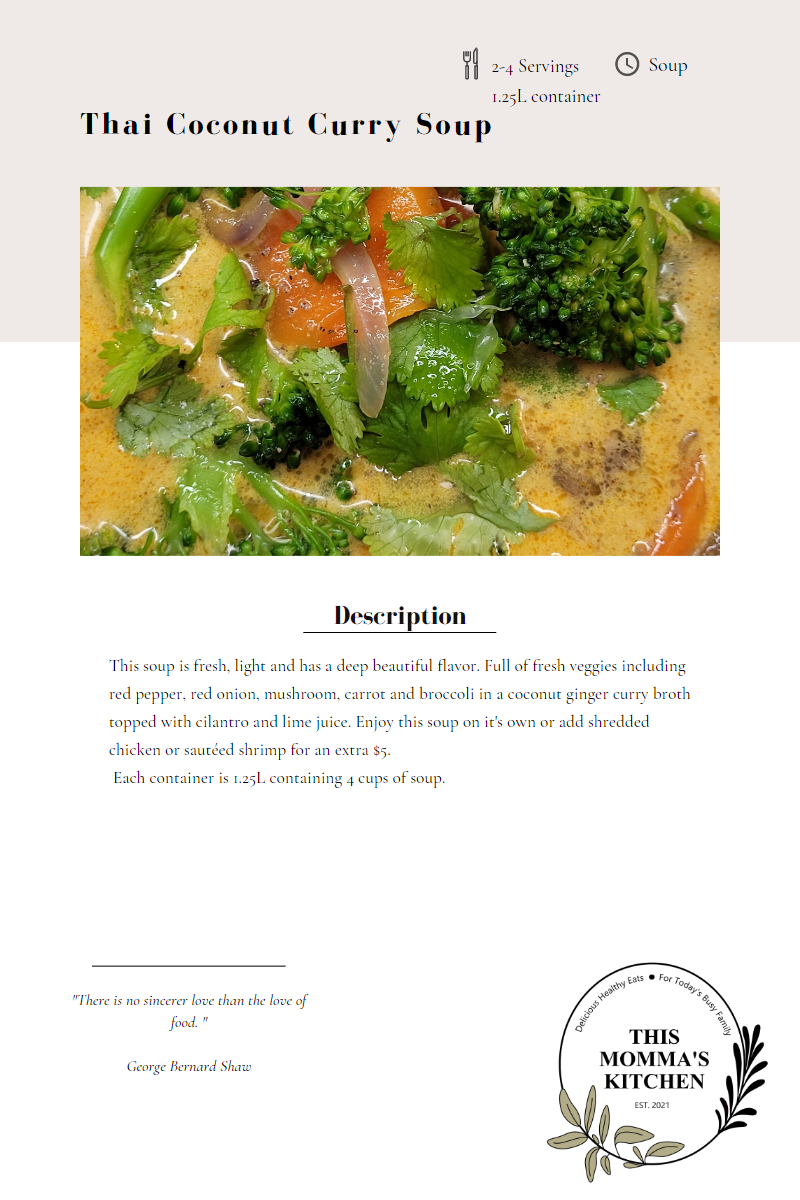 Thai Coconut Curry Soup