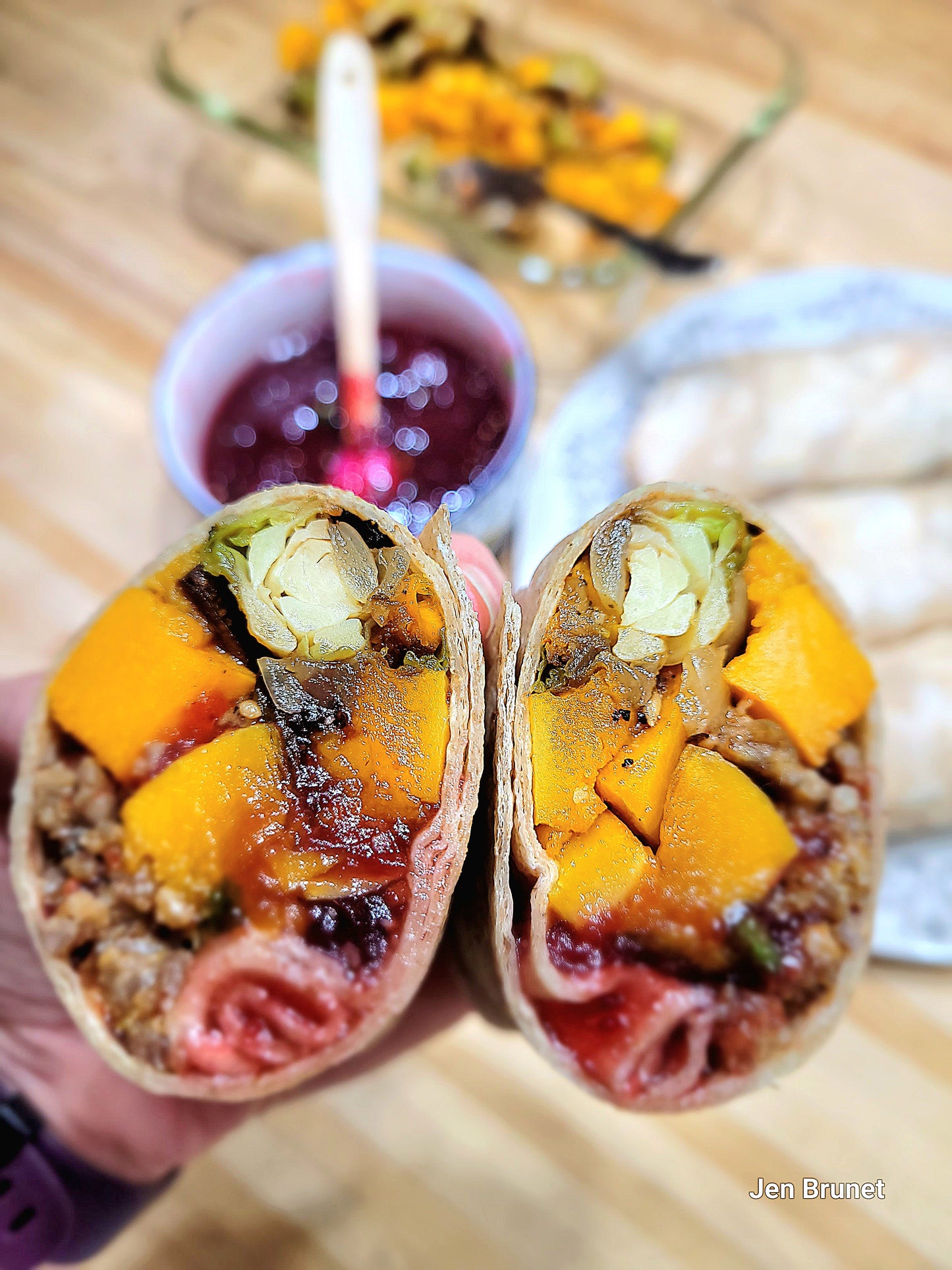 Fall Wrap with Cranberry Jalapeno Salsa