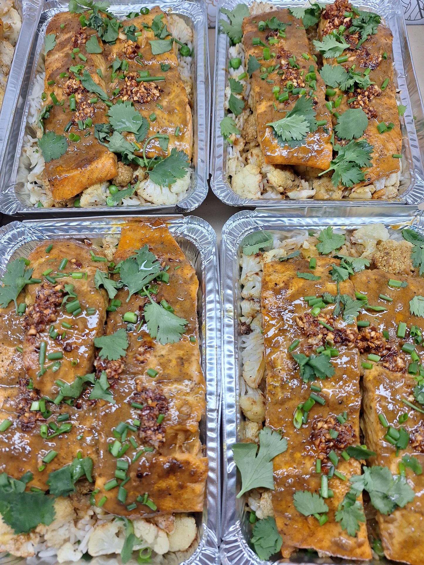 Curry Salmon with Chili Garlic Butter and Roasted Cauliflower
