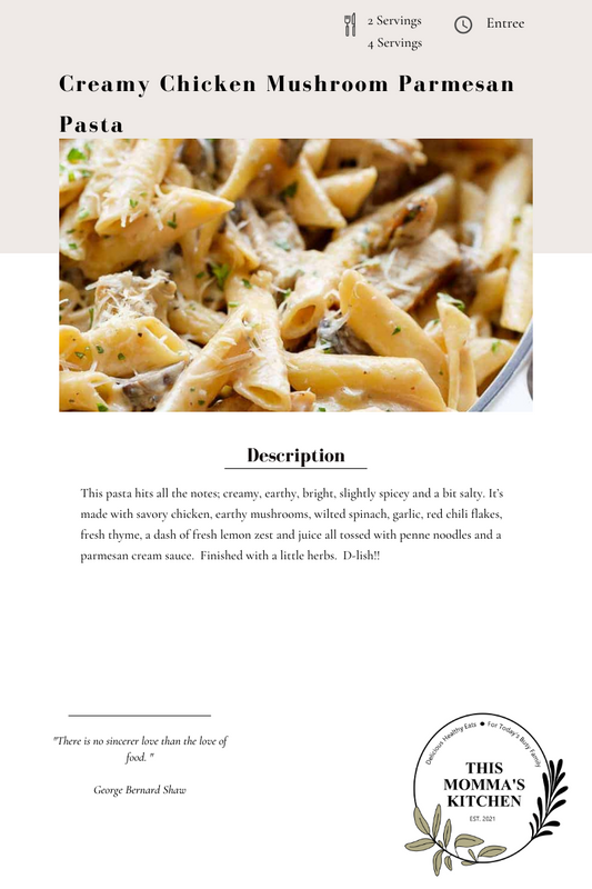 Lemon Parmesan Chicken Penne