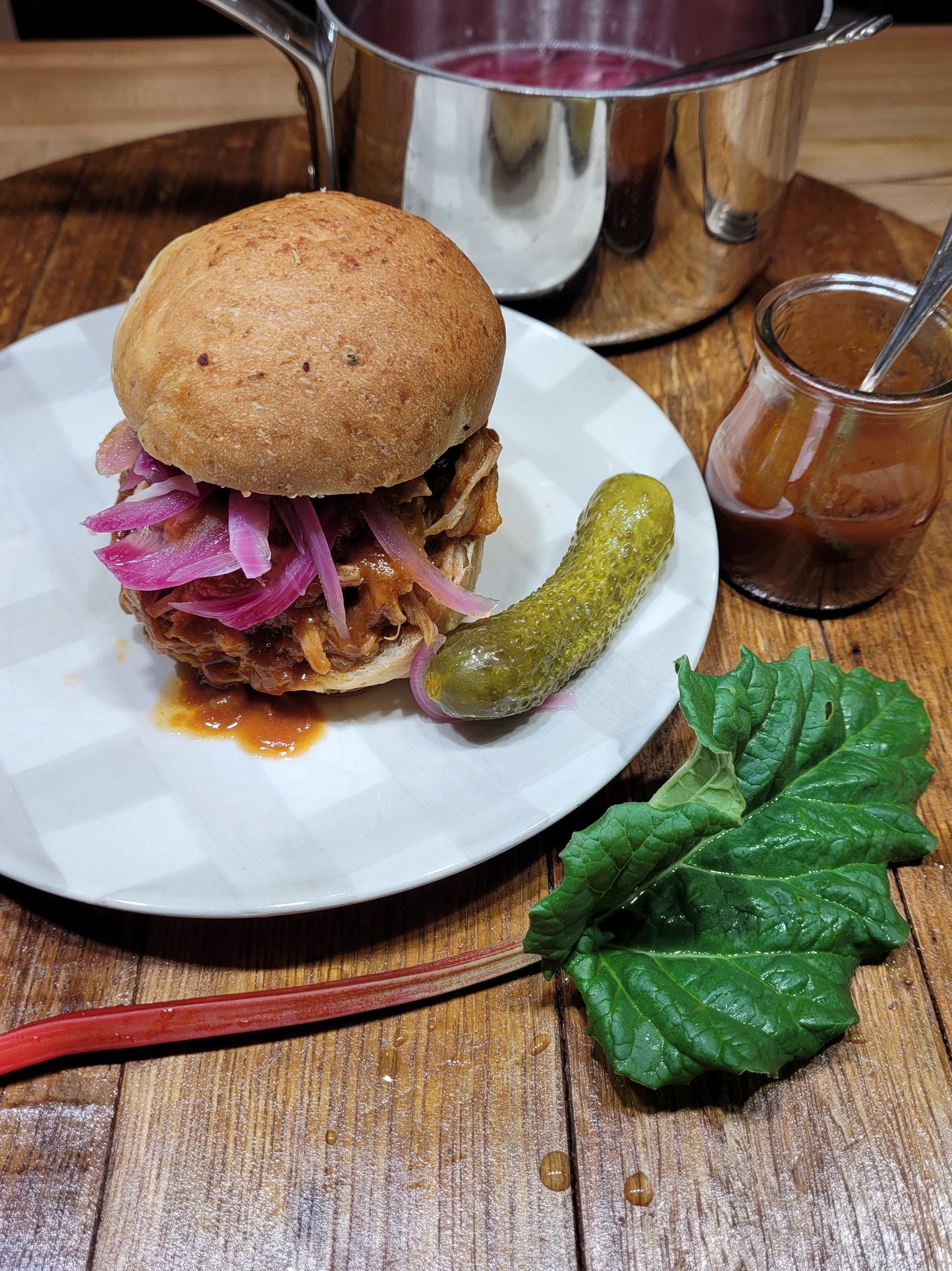 Apple Rhubarb BBQ Pulled Pork Meal